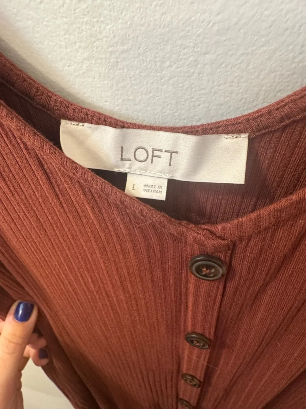 LOFT Rust Button-Front Maxi Slip Dress - Picture 3 of 3